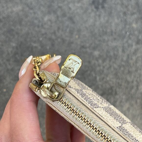 LOUIS VUITTON Key Pouch Key Cles Wallet Damier Azur Key Chain Coin Pouch - Picture 5 of 10